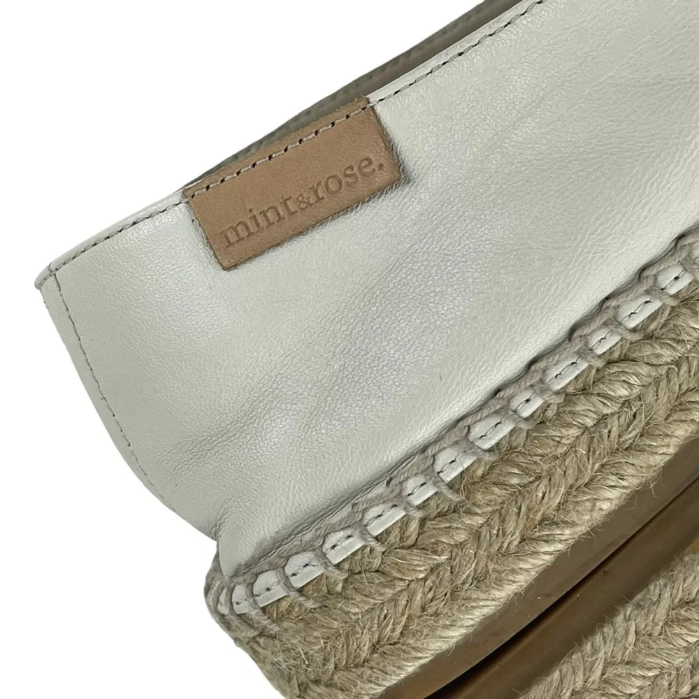 ANTHROPOLOGIE MINT & ROSE PORTOFINO LEATHER JUTE WRAP ESPADRILLE PLATFORMS